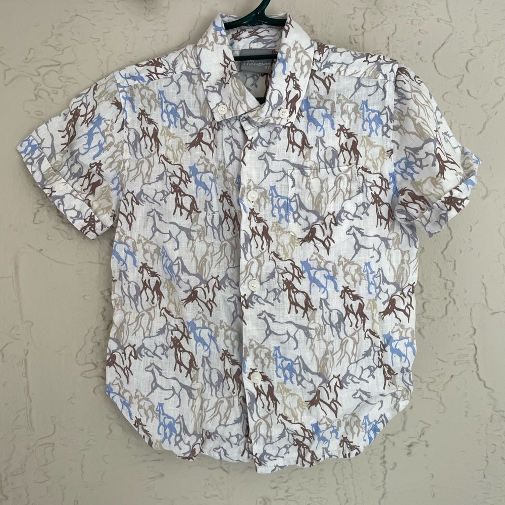 100% Linen Boys shirt by Jim Thompson size 2Y